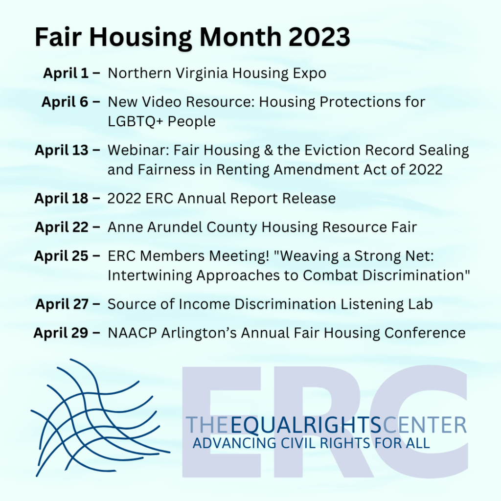 Celebrate Fair Housing Month With The Erc – Virtual And In Person
