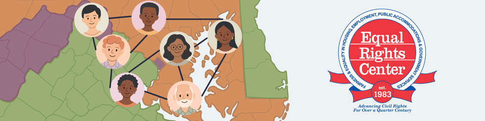 Map of DC, Maryland, and Virginia, with lines connecting people in different cities and counties.