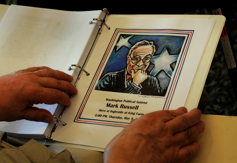 A caricature of Mark Russell, done by Rev. Macdonell.