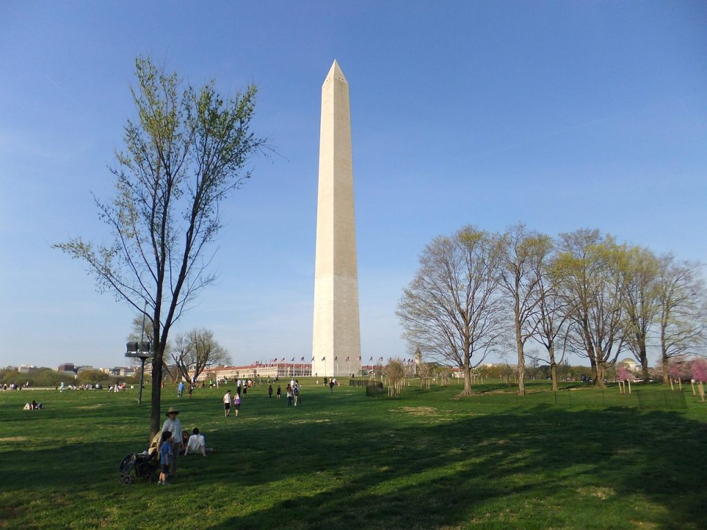 The National Mall and Washington Monument on a sunny day